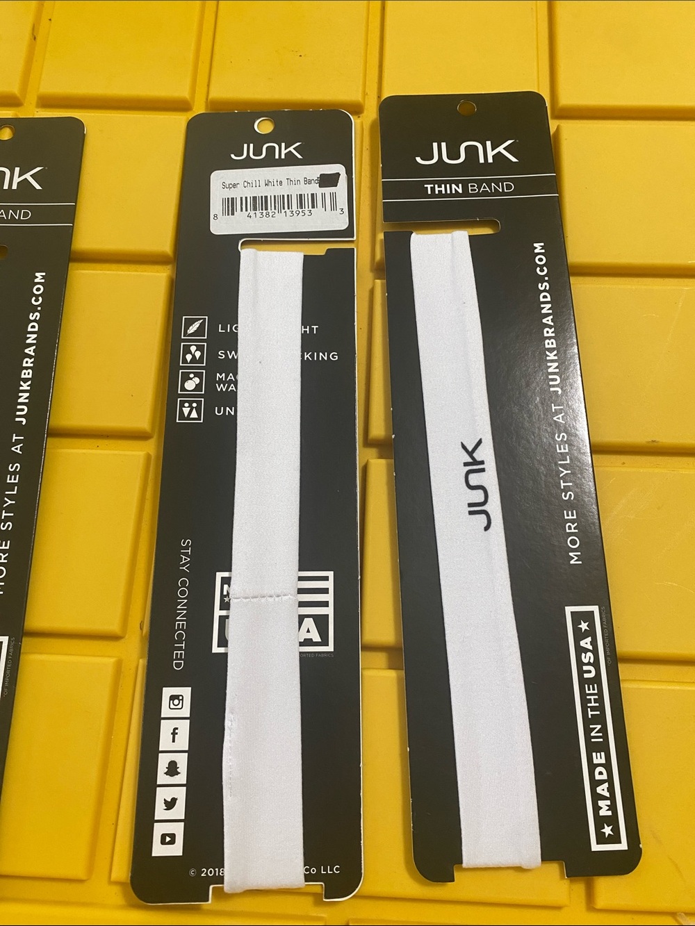 JUNK White Thin Hair Band - Slim Elastic Hair Accessory